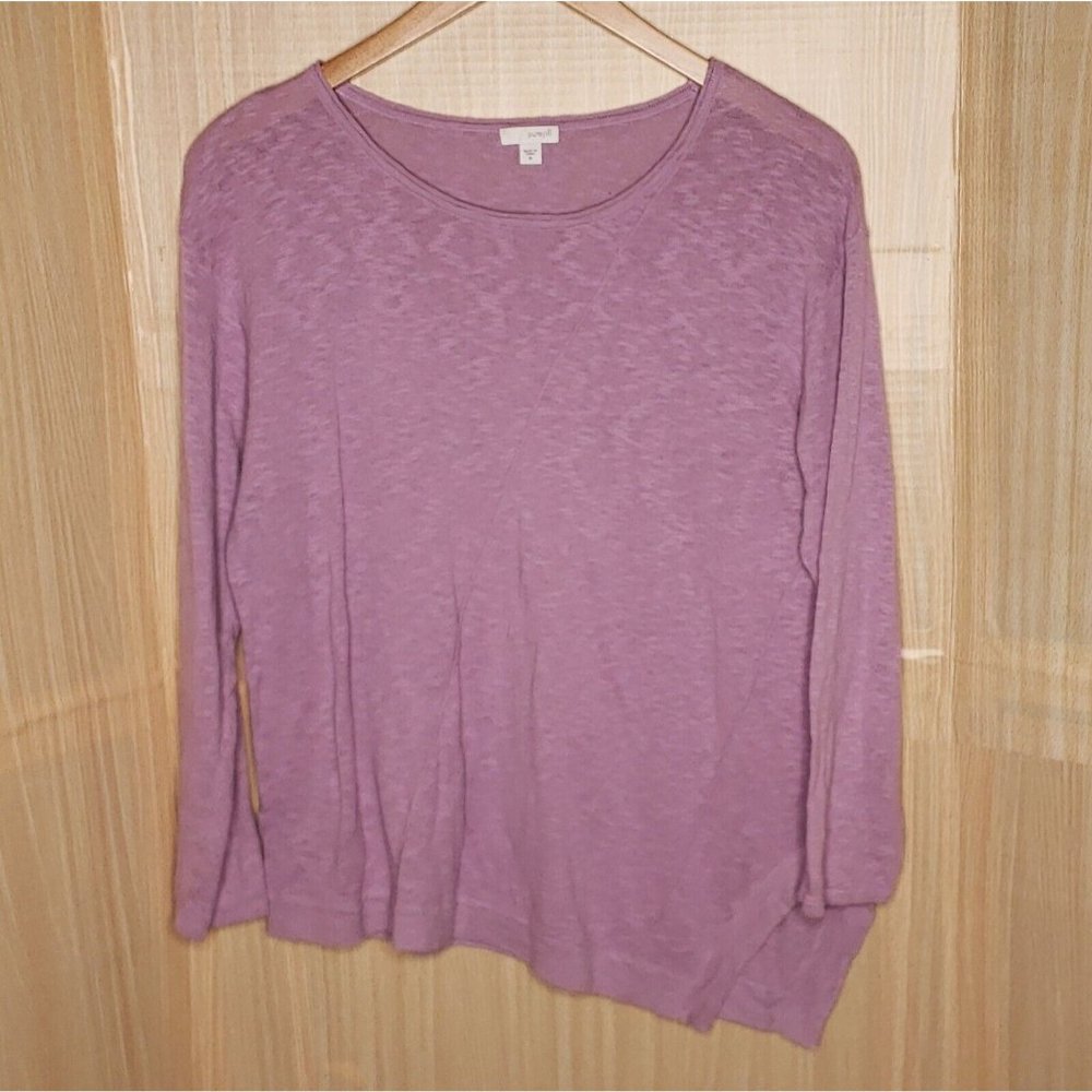 J. Jill Pure Jill Lavender Asymmetrical Linen Blend Lightweight Sweater Medium
